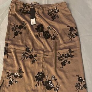 NVLT Black Floral Embroidered Skirt